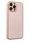 Mey İthalat®  iPhone 13 Pro Max Kılıf Coco Karbon Silikon - Pembe
