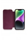 Mey İthalat®  iPhone 13 Pro Max Kılıf Dolpin Kapaklı - Derin Mor