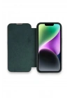Mey İthalat®  iPhone 13 Pro Max Kılıf Dolpin Kapaklı - Koyu Yeşil