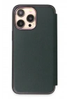Mey İthalat®  iPhone 13 Pro Max Kılıf Dolpin Kapaklı - Koyu Yeşil