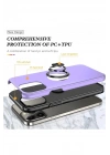 Mey İthalat®  iPhone 13 Pro Max Kılıf Elit Yüzüklü Kapak - Mor