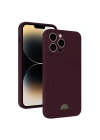 Mey İthalat®  iPhone 13 Pro Max Kılıf Kelvin Kartvizitli Silikon - Derin Mor
