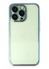 Mey İthalat®  iPhone 13 Pro Max Kılıf  Lensli Silikon - Açık Mavi