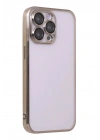 Mey İthalat®  iPhone 13 Pro Max Kılıf  Lensli Silikon - Gold