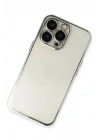Mey İthalat®  iPhone 13 Pro Max Kılıf  Lensli Silikon - Gümüş