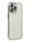 Mey İthalat®  iPhone 13 Pro Max Kılıf  Lensli Silikon - Gümüş