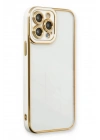 Mey İthalat®  iPhone 13 Pro Max Kılıf Liva Lens Silikon - Beyaz