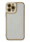 Mey İthalat®  iPhone 13 Pro Max Kılıf Liva Lens Silikon - Beyaz