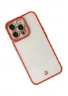 Mey İthalat®  iPhone 13 Pro Max Kılıf Liva Lens Silikon - Kırmızı