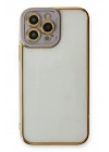 Mey İthalat®  iPhone 13 Pro Max Kılıf Liva Lens Silikon - Lila