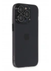 Mey İthalat®  iPhone 13 Pro Max Kılıf Luko Lens Silikon - Siyah