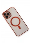 Mey İthalat®  iPhone 13 Pro Max Kılıf Magneticsafe Lazer Silikon - Kırmızı