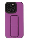 Mey İthalat®  iPhone 13 Pro Max Kılıf Mega Standlı Silikon - Mor