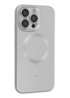 Mey İthalat®  iPhone 13 Pro Max Kılıf Moshi Lens Magneticsafe Silikon - Gümüş