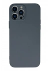 Mey İthalat®  iPhone 13 Pro Max Kılıf Nano içi Kadife Silikon - Gri