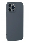 Mey İthalat®  iPhone 13 Pro Max Kılıf Nano içi Kadife Silikon - Gri