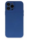 Mey İthalat®  iPhone 13 Pro Max Kılıf Nano içi Kadife Silikon - Lacivert