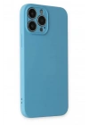 Mey İthalat®  iPhone 13 Pro Max Kılıf Nano içi Kadife Silikon - Mavi