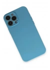 Mey İthalat®  iPhone 13 Pro Max Kılıf Nano içi Kadife Silikon - Mavi