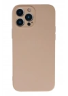 Mey İthalat®  iPhone 13 Pro Max Kılıf Nano içi Kadife Silikon - Pudra
