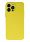 Mey İthalat®  iPhone 13 Pro Max Kılıf Nano içi Kadife Silikon - Sarı