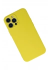 Mey İthalat®  iPhone 13 Pro Max Kılıf Nano içi Kadife Silikon - Sarı