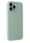Mey İthalat®  iPhone 13 Pro Max Kılıf Nano içi Kadife Silikon - Su Yeşili