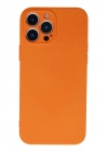Mey İthalat®  iPhone 13 Pro Max Kılıf Nano içi Kadife Silikon - Turuncu
