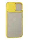 Mey İthalat®  iPhone 13 Pro Max Kılıf Palm Buzlu Kamera Sürgülü Silikon - Sarı