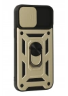 Mey İthalat®  iPhone 13 Pro Max Kılıf Pars Lens Yüzüklü Silikon - Gold