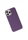 Mey İthalat®  iPhone 13 Pro Max Kılıf Pc Sert Şeffaf Kapak - Mor