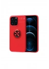 Mey İthalat®  iPhone 13 Pro Max Kılıf Range Yüzüklü Silikon - Kırmızı
