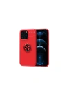 Mey İthalat®  iPhone 13 Pro Max Kılıf Range Yüzüklü Silikon - Kırmızı