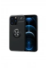 Mey İthalat®  iPhone 13 Pro Max Kılıf Range Yüzüklü Silikon - Siyah