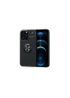 Mey İthalat®  iPhone 13 Pro Max Kılıf Range Yüzüklü Silikon - Siyah