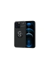 Mey İthalat®  iPhone 13 Pro Max Kılıf Range Yüzüklü Silikon - Siyah