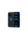 Mey İthalat®  iPhone 13 Pro Max Kılıf Range Yüzüklü Silikon - Siyah-Mavi
