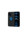 Mey İthalat®  iPhone 13 Pro Max Kılıf Range Yüzüklü Silikon - Siyah-Mavi
