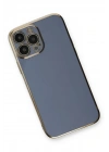 Mey İthalat®  iPhone 13 Pro Max Kılıf Volet Silikon - Mavi