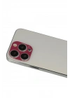 Mey İthalat®  iPhone 13 Pro Max Rainbow Kamera Lens Koruma Cam - Koyu Kırmızı