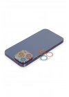 Mey İthalat®  iPhone 13 Pro Max Renkli Kamera Lens Koruma Cam - Pembe-Mavi