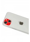 Mey İthalat®  iPhone 13 Rainbow Kamera Lens Koruma Cam - Kırmızı
