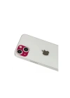 Mey İthalat®  iPhone 13 Rainbow Kamera Lens Koruma Cam - Koyu Kırmızı