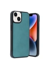 Mey İthalat®  iPhone 14 Kılıf Aras Deri Kapak - Açık Yeşil