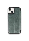 Mey İthalat®   iPhone 14 Kılıf Flip Cover - Koyu Yeşil