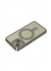 Mey İthalat®  iPhone 14 Kılıf Joke Simli Magneticsafe Kılıf - Gri