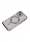 Mey İthalat®  iPhone 14 Kılıf Joke Simli Magneticsafe Kılıf - Pembe