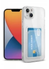 Mey İthalat®  iPhone 14 Kılıf Kart Şeffaf Silikon - Şeffaf