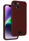 Mey İthalat®  iPhone 14 Kılıf Kelvin Kartvizitli Silikon - Bordo