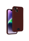 Mey İthalat®  iPhone 14 Kılıf Kelvin Kartvizitli Silikon - Bordo